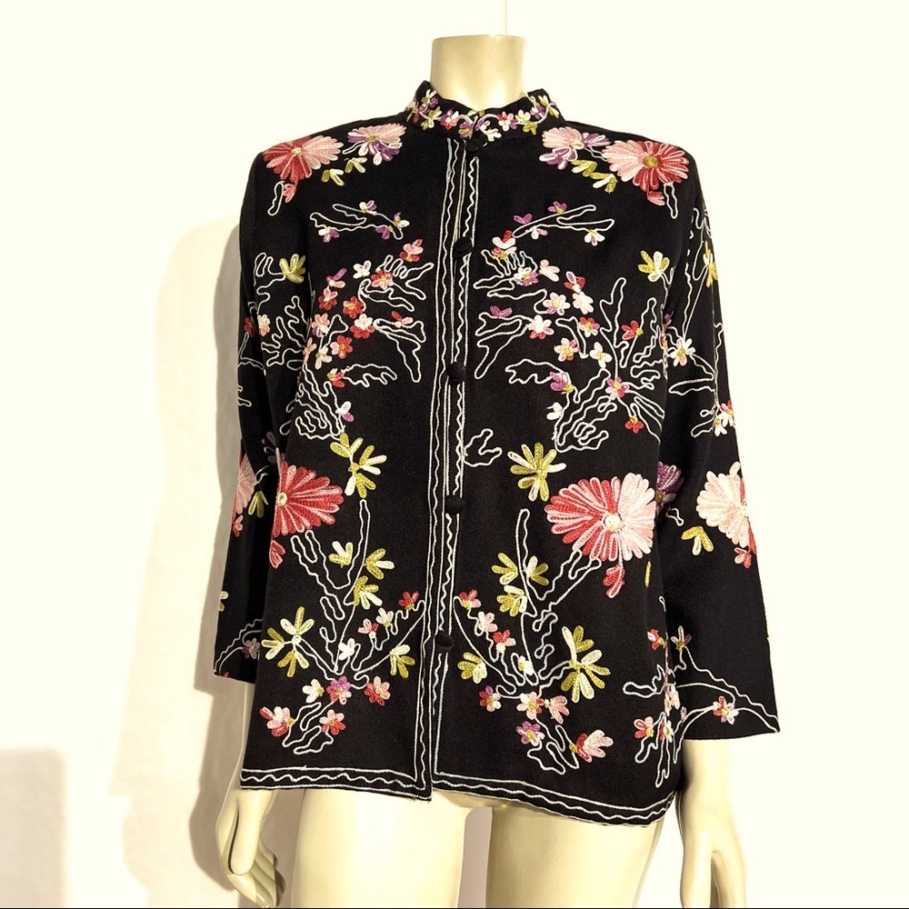 BOSTON PROPER Crewel Embroidered Blazer/Jacket - Picture 2 of 12